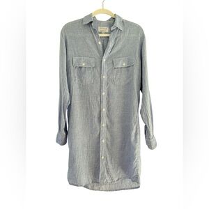 Emily Phillips Nashville | Blue Linen Button Up Shirt Dress | Size 4 EUC